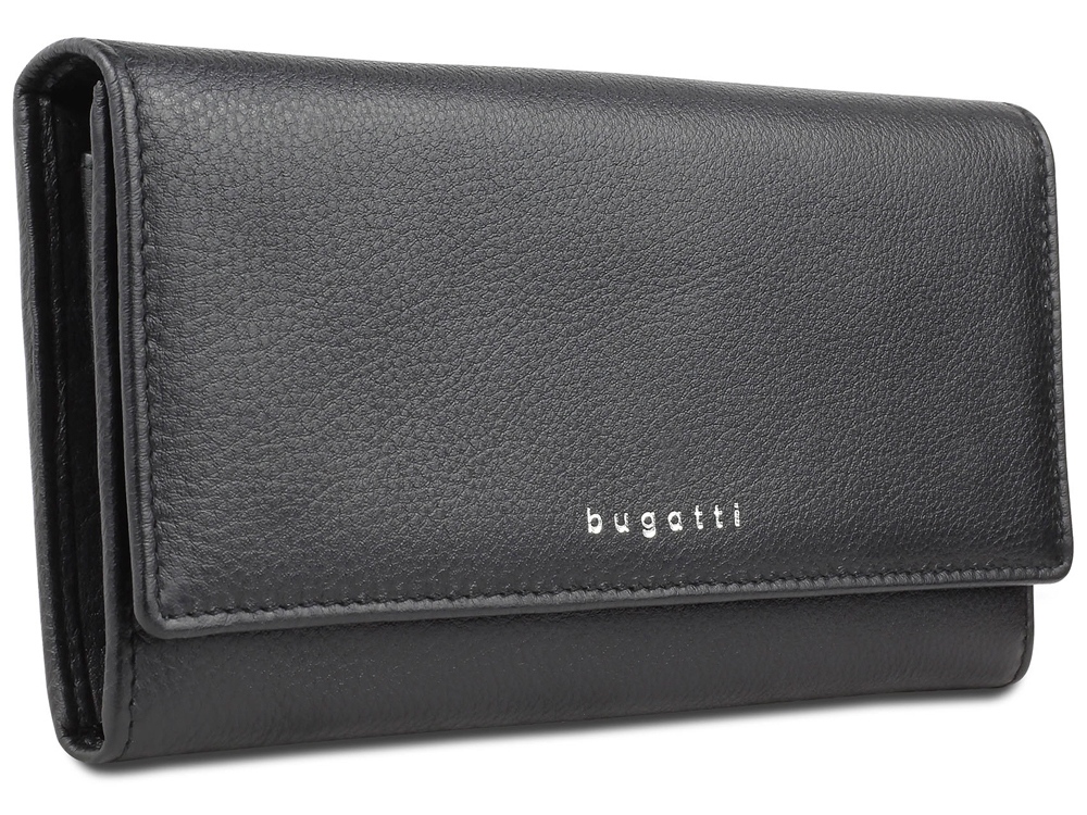 Кошелёк женский BUGATTI Lady Top, тёмно-синий, натуральная воловья кожа, 20х2,5х10,5 см